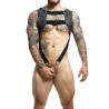 MOB Eroticwear Harnais Top Cockring Dngeon Gris